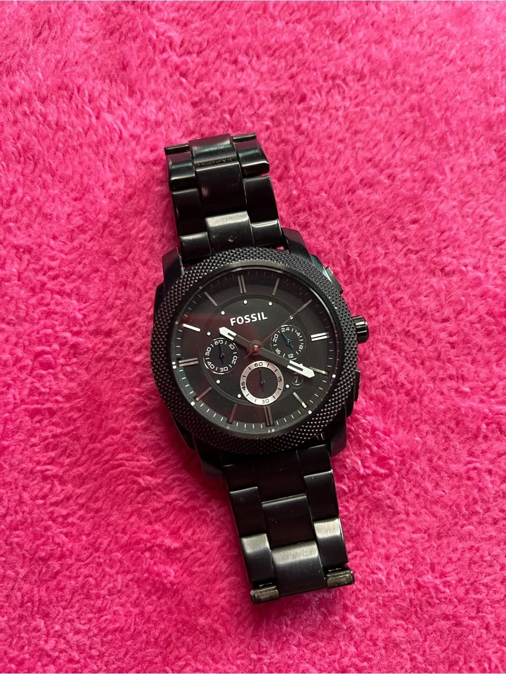 Fossil Men’s Black Stainless Steel Watch FS4552